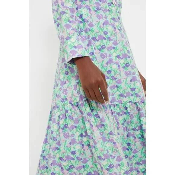 TUCKERNUCK Hyacinth House Multi Floral Bellflower Long Sleeve Maxi Dress NWT XS - Picture 5 of 11